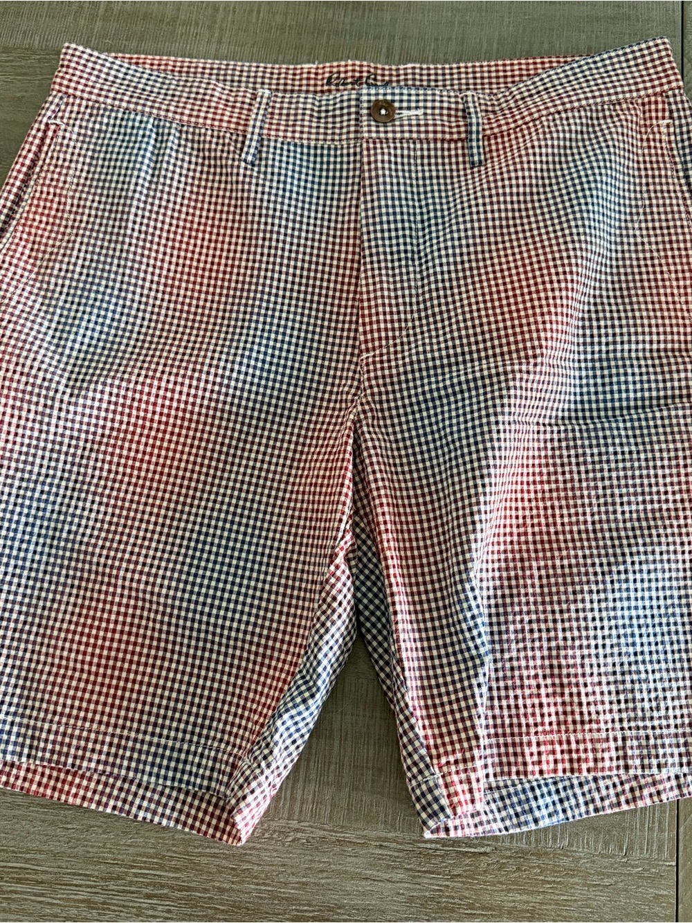 Robert Graham Seersucker Gingham Check Shorts 34 Red Blue Men’s